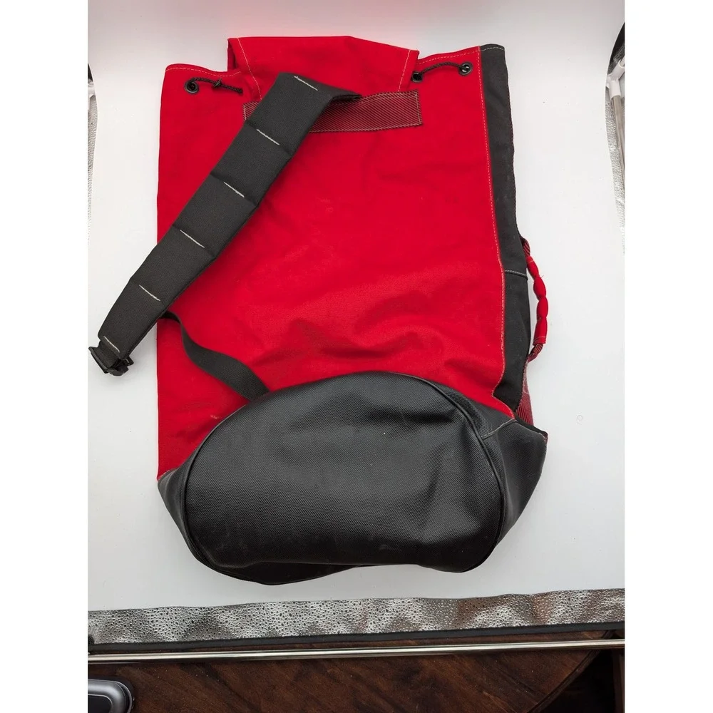 Vintage Marlboro Unlimited Red Black Canvas Sling Backpack Gear Bag Drawstring